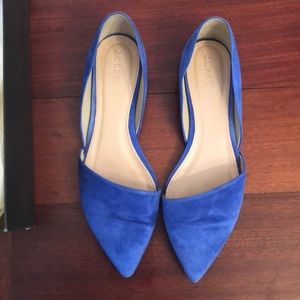 J Crew Sloan Suede D’Orsay Flats - blue